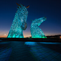 Buy canvas prints of The Kelpies towering high by Jamie Moffat