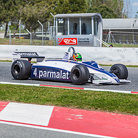 Buy canvas prints of Brabham BT49C at the Circuit de Catalunya by Lenscraft Images