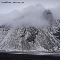 Buy canvas prints of Snowy Vestrahorn Iceland by Ryan Brown