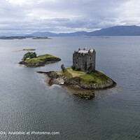 Aerial View of Castle Stalker on Loch Laich, Scotland