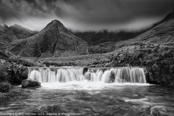 Calm before the storm, Fairy Pools. No.2, B&W Picture Board by Phill Thornton