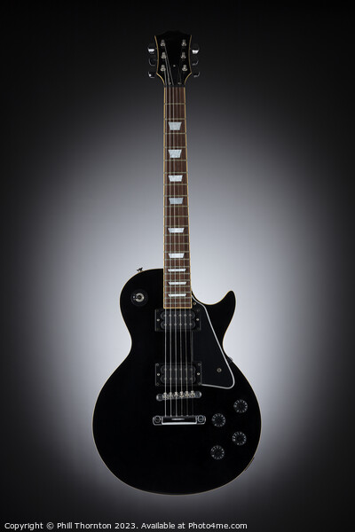 Eclipse of Black Guitar Picture Board by Phill Thornton