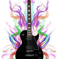 Buy canvas prints of Smoking sound guitar by Phill Thornton