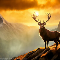 Buy canvas prints of Magnificent highland stag in a scottish mountan range by Phill Thornton