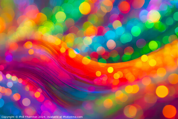 Abstract and colorful rainbow pattern of iridescent organic shap Picture Board by Phill Thornton