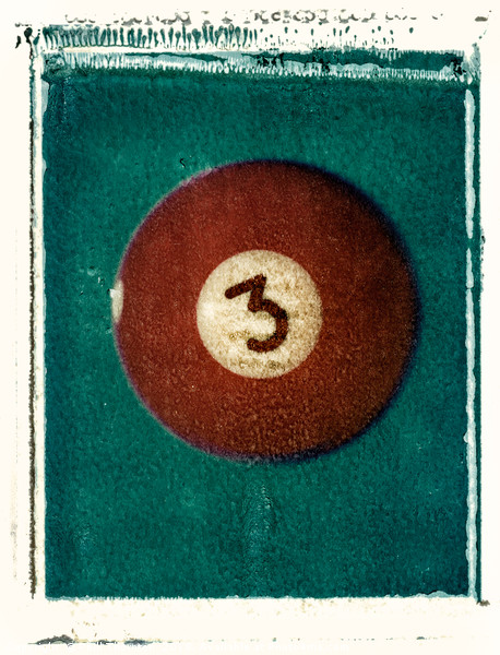 No. 3 Ball Polaroid Transfer Picture Board by Phill Thornton