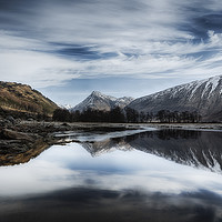 Buy canvas prints of Wispy clouds over Loch Etive. by Phill Thornton