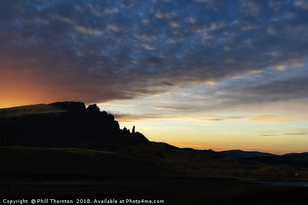 Sunsetting over The Old Man of Storr. Picture Board by Phill Thornton