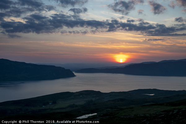 Sunsetting over Portree, Isle of Skye, Scotland. Picture Board by Phill Thornton