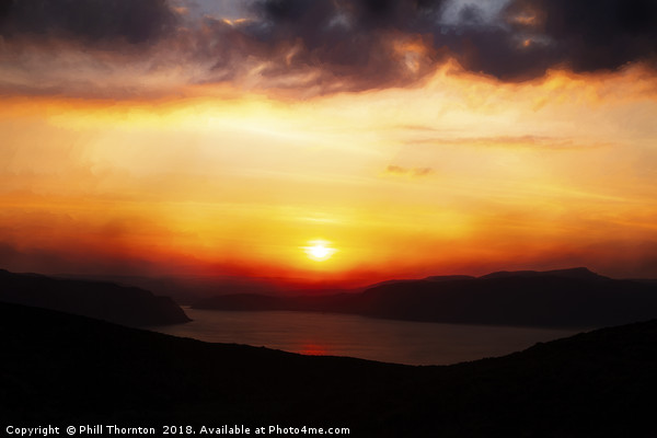 Sunsetting over Portree, Isle of Skye, No.2 Picture Board by Phill Thornton