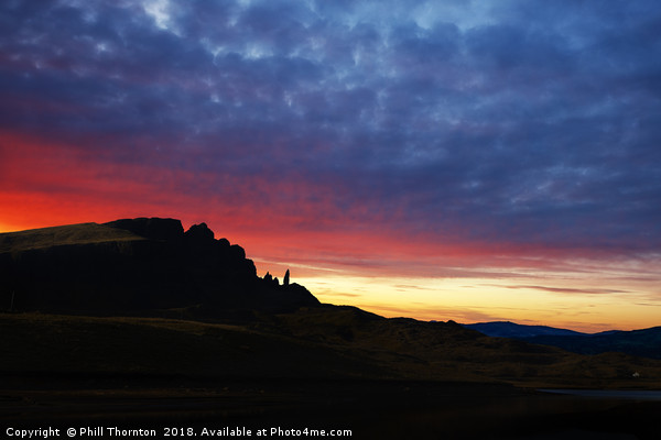 Sunsetting over The Old Man of Storr No.2 Picture Board by Phill Thornton