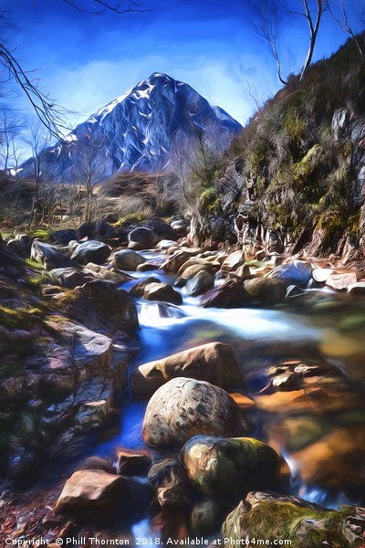 Stob Dearg with a impressionist painting effect. Picture Board by Phill Thornton