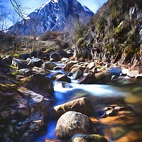 Buy canvas prints of Stob Dearg with a impressionist painting effect. by Phill Thornton