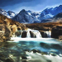 Buy canvas prints of Fairy Pools, Isle of Skye, with an impressionist by Phill Thornton