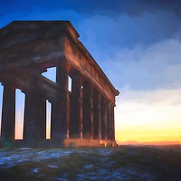 Buy canvas prints of Impressionist Sunrise over Penshaw Monument  by Phill Thornton