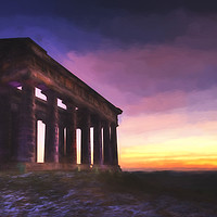 Buy canvas prints of Impressionist Sunrise over Penshaw Monument No.2 by Phill Thornton