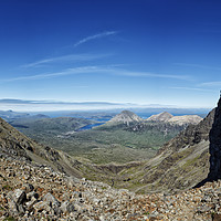 Buy canvas prints of View of the Red Cuillins from the Black Cuillin  by Phill Thornton