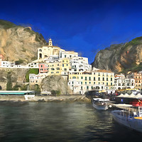 Buy canvas prints of Italian village of Amalfi by Phill Thornton