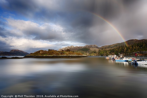 Storm clouds and rainbows over Plockton  Picture Board by Phill Thornton