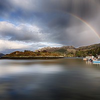 Buy canvas prints of Storm clouds and rainbows over Plockton  by Phill Thornton