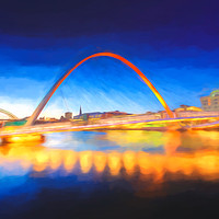 Buy canvas prints of Gateshead Millennium Bridge No.3 alt by Phill Thornton
