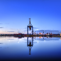 Buy canvas prints of Dock yard industrial cityscape by Phill Thornton