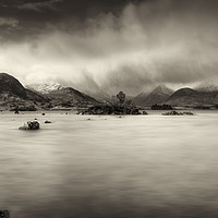 Buy canvas prints of Rannoch Moor No.7 on a stormy afternoon (B&W) by Phill Thornton