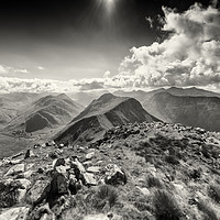 Buy canvas prints of View down Buachaille Etive Mor. (B&W) by Phill Thornton