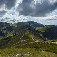 Buy canvas prints of Panoramic view from the top of Grisedale Pike by Phill Thornton