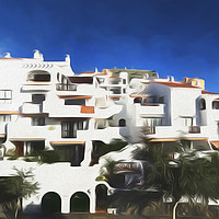 Buy canvas prints of Tenerife apartments in Los Gigantes by Phill Thornton