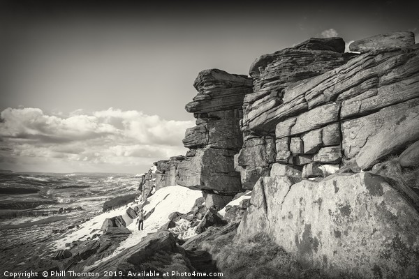 Stanage Edge No. 1 B&W Picture Board by Phill Thornton