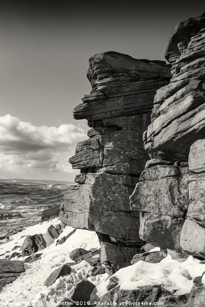 Stanage Edge No. 2 B&W Picture Board by Phill Thornton