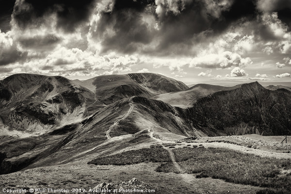 Dramatic view from the top of Grisedale Pike Picture Board by Phill Thornton
