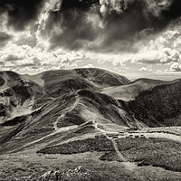 Buy canvas prints of Dramatic view from the top of Grisedale Pike by Phill Thornton