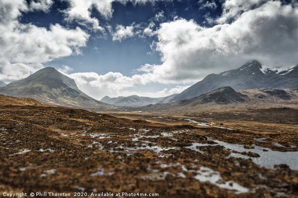 Black and Red Cuillin mountains from Sligachan Picture Board by Phill Thornton