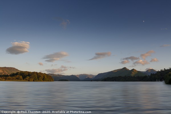 Dusk skies over Derwent Water and Cat Bells  Picture Board by Phill Thornton