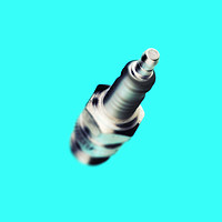 Buy canvas prints of Abstract view of a spark plug on light blue by Phill Thornton
