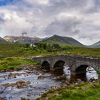 Buy canvas prints of Red Cuillin mountain range and Sligachan bridge by Phill Thornton