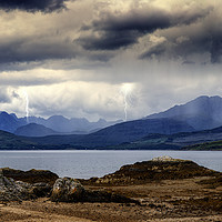 Buy canvas prints of Storm clouds over the  Black & Red Cuillins. by Phill Thornton