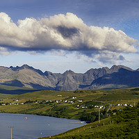Buy canvas prints of Panoramic view of the Black Cuillin Ridge. by Phill Thornton