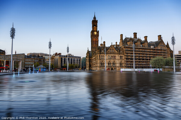 Bradford City Hall and Centenary Square Picture Board by Phill Thornton