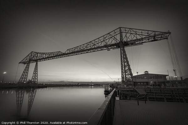 Tees Transporter bridge. No.2  B&amp;amp;W Picture Board by Phill Thornton