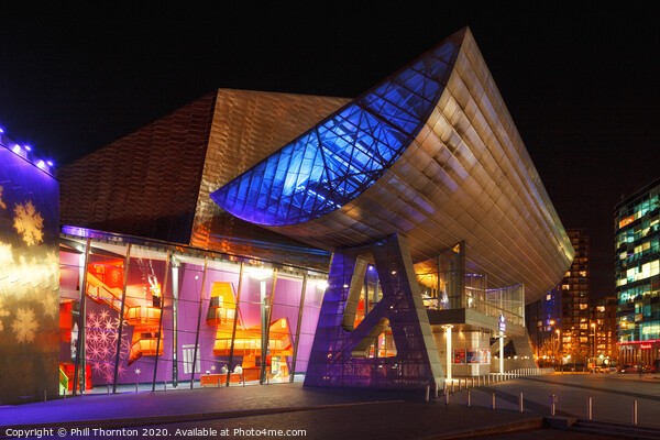 Night time image of The Lowry Theatre, Salford, Ma Picture Board by Phill Thornton