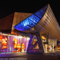 Buy canvas prints of Night time image of The Lowry Theatre, Salford, Ma by Phill Thornton