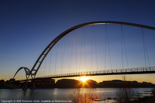 Sunset behind the Infinity Bridge, Stockton-on Tee Framed Mounted Print by Phill Thornton