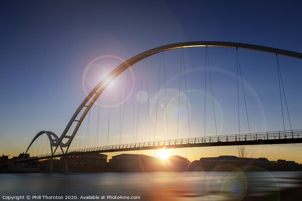 Sunset behind the Infinity Bridge, Stockton-on Tee Picture Board by Phill Thornton