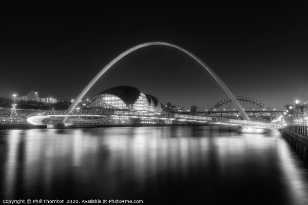 Gateshead Millennium Bridge No.2. B&W. Picture Board by Phill Thornton
