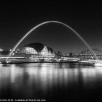 Buy canvas prints of Gateshead Millennium Bridge No.2. B&W. by Phill Thornton