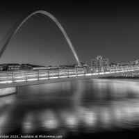 Buy canvas prints of Gateshead Millennium Bridge. (B&W). by Phill Thornton