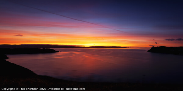 Panoramic sunset over Uig Bay, Isle of Skye. Framed Mounted Print by Phill Thornton